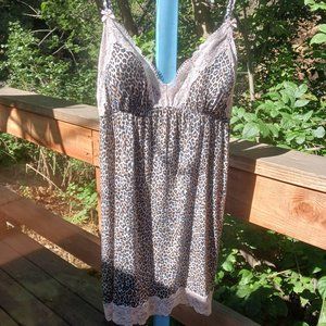 Vintage Leppard print and laceVictoria's Secret baby-doll nightie sexy lingerie